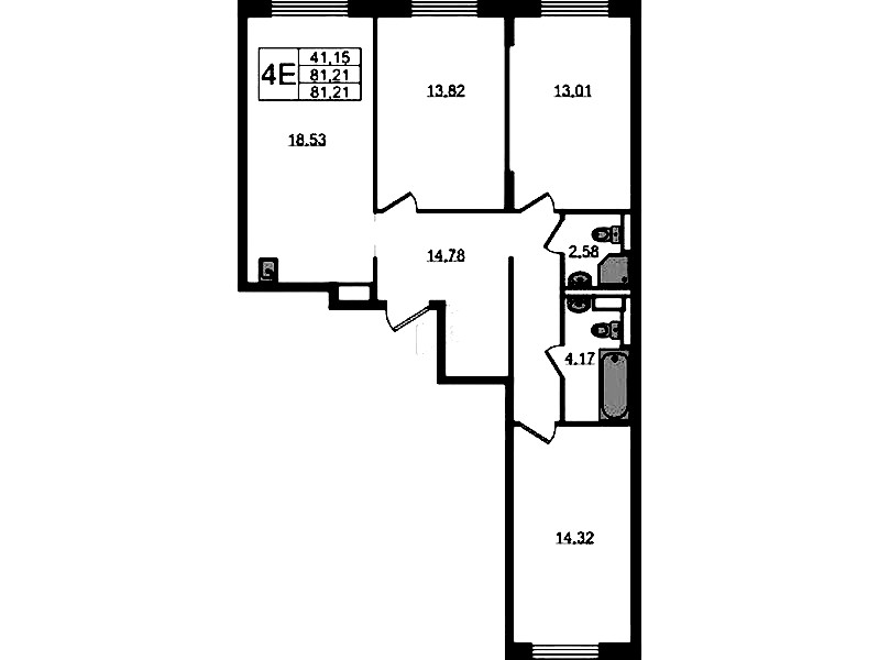 3-комнатная квартира 81.21 м², 10/12 эт., ЖК «Новые Лаврики»